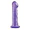 Полупрозрачный фиолетовый фаллоимитатор Basix - 17,5 см.