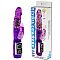 Фиолетовый вибратор India Cowhead с ротацией и клиторальной стимуляцией - 23 см.