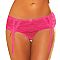 Розовые трусики с подвязками для чулок