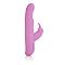 Розовый силиконовый вибратор со стимулятором клитора и тремя моторчиками JACK RABBIT - 25 см.
