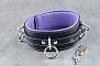 Средний подвёрнутый ошейник с фиолетовым подкладом