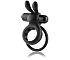Черное виброкольцо Ушки кролика