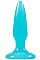 Голубая анальная пробка, светящаяся в темноте, Firefly Pleasure Plug - Mini - 8,1 см.