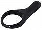 Чёрное эрекционное кольцо с отростком для стимуляции преданусной зоны