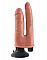 Двойной телесный вибратор со съемной присоской Double Vibrating Double Penetrator - 23,5 см.