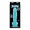 Голубой фаллоимитатор, светящийся в темноте, Firefly 8 Pleasure Dildo - 23,6 см.