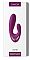 Фиолетовый вибратор Vesper с клиторальным отростком и функцией нагрева - 14,8 см.