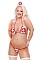 Комплект медсестры Naughty Nurse Set: бюст, трусики, чепчик и чулки, белый, Queen size