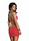 Платье с золотыми цепочками DRESS WITH ABSTRACT CUTOUTS RED L 882674-RED-L
