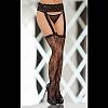 Чулки-сетка и пояс для чулок с цветочным узором Чулки-сетка и пояс для чулок с цветочным узором