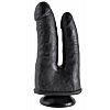 Чёрный анально-вагинальный фаллоимитатор Double Penetrator - 20,9 см. Чёрный анально-вагинальный фаллоимитатор Double Penetrator - 20,9 см.