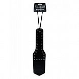 <strong>Чёрная шлёпалка с клёпками FANTASY LOVE PADDLE</strong> <br />
Педдл черного цвета, изготовлен из кожзама, украшен заклепками. <div class="charTableblock"><div><span>Материал</span>: кожзам</div><div><span>Производитель</span>: PipeDream, США</div><div><span>Длина, см</span>: 30.00</div></div> Чёрная шлёпалка с клёпками FANTASY LOVE PADDLE
Педдл черного цвета, изготовлен из кожзама, украшен заклепками.