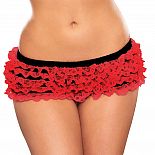 <strong>Помпезные шортики с рюшами</strong> <br />
Пышные помпезные шортики с многослойными рюшками и низкой посадкой очень эротично и мило смотрятся на женской попке. <div class="charTableblock"><div><span>Размер</span>: S (42-44); M (44-46); L (46-48)</div><div><span>Цвет</span>: красный, розовый; другой</div><div><span>Производитель</span>: Hustler Lingerie, США</div><div><span>В наличии</span>: S-M-L, розовый с черным; S-M-L, фиолетовый</div></div> Помпезные шортики с рюшами
Пышные помпезные шортики с многослойными рюшками и низкой посадкой очень эротично и мило смотрятся на женской попке.