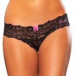 <strong>Черные кружевные трусики-танга</strong> <br />
Черные кружевные трусики, которые абсолютно незаметны под одеждой, но притягивают к себе внимание, когда Вы без нее! Это эротичные трусики с открытой попкой. <div class="charTableblock"><div><span>Размер</span>: M (44-46); L (46-48)</div><div><span>Цвет</span>: черный</div><div><span>Производитель</span>: Hustler, США</div><div><span>В наличии</span>: M-L, черный</div></div> Черные кружевные трусики-танга
Черные кружевные трусики, которые абсолютно незаметны под одеждой, но притягивают к себе внимание, когда Вы без нее! Это эротичные трусики с открытой попкой.