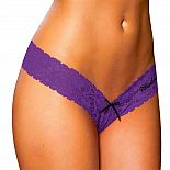 <strong>Фиолетовые ажурные трусики-танга</strong> <br />
Трусики-галочка из фиолетового кружева. <div class="charTableblock"><div><span>Размер</span>: S (42-44); M (44-46); L (46-48)</div><div><span>Цвет</span>: другой</div><div><span>Производитель</span>: Hustler Lingerie, США</div><div><span>В наличии</span>: S-M, фиолетовый; M-L, фиолетовый</div></div> Фиолетовые ажурные трусики-танга
Трусики-галочка из фиолетового кружева.