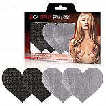 <strong>Набор из серебристых и черных с рисунком пэстисов-сердец Private Plane</strong> <br />
Больше никаких неудобств и неудобного белья, когда надеваешь сексуальные платья и топы, например, на романтическое свидание! Добавьте сексуальности своему имиджу! Новые соблазнительные платья и топы без бретелей, красивое декольте - все может быть в вашем новом стиле, и вы можете не бояться, что будет открыто слишком много! Комплект из двух пар пэстисов в виде сердец - серебристые однотонные и черные с рисунком. <div class="charTableblock"> </div> Набор из серебристых и черных с рисунком пэстисов-сердец Private Plane
Больше никаких неудобств и неудобного белья, когда надеваешь сексуальные платья и топы, например, на романтическое свидание! Добавьте сексуальности своему имиджу! Новые соблазнительные платья и топы без бретелей, красивое декольте - все может быть в вашем новом стиле, и вы можете не бояться, что будет открыто слишком много! Комплект из двух пар пэстисов в виде сердец - серебристые однотонные и черные с рисунком.