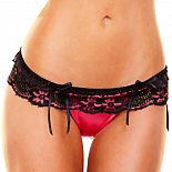 <strong>Прелестные трусики-стринги с широким кружевным пояском</strong> <br />
Красивые и соблазнительные женские трусики-стринги из двух материалов. <div class="charTableblock"><div><span>Размер</span>: M (44-46); L (46-48)</div><div><span>Цвет</span>: красный, розовый</div><div><span>Производитель</span>: Hustler, США</div><div><span>В наличии</span>: M-L, розовый с черным</div></div> Прелестные трусики-стринги с широким кружевным пояском
Красивые и соблазнительные женские трусики-стринги из двух материалов.