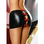 <strong>Развратная юбочка Flame Skirt</strong> <br />
Маленькая эротичная юбочка из черного эластичного материала - ткани с эффектом латекса, с соблазнительными вырезами, украшенными четырьмя красными бантами. <div class="charTableblock"><div><span>Размер</span>: L (46-48); XL (48-50)</div><div><span>Цвет</span>: черный</div><div><span>Производитель</span>: Lolitta, Польша</div><div><span>В наличии</span>: L-XL, черный</div></div> Развратная юбочка Flame Skirt 
Маленькая эротичная юбочка из черного эластичного материала - ткани с эффектом латекса, с соблазнительными вырезами, украшенными четырьмя красными бантами.