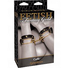 <strong>Наручники Fetish Fantasy Gold Cuffs черные с золотом</strong> <br />
<div class="charTableblock"><div><span>Материал</span>: кожзам</div><div><span>Цвет</span>: черный</div><div><span>Производитель</span>: PipeDream, США</div></div> Наручники Fetish Fantasy Gold Cuffs черные с золотом