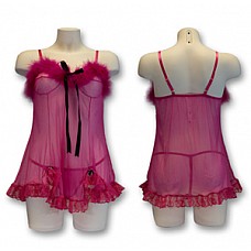 <strong>Сорочка с лиловым мехом и черным бантом F312-61EF</strong> <br />
Сорочка ярко-розового цвета из капрона с кружевом и лиловым мехом.<div class="charTableblock"> </div> Сорочка с лиловым мехом и черным бантом F312-61EF
Сорочка ярко-розового цвета из капрона с кружевом и лиловым мехом.