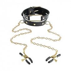 <strong>Чёрный с золотом ошейник с зажимами на соски Gold Collar and Nipple Clamps</strong> <br />
Чёрный ошейник из кожи под крокодила имеет мягкую плюшевую подкладку, которая комфортно ощущается на коже.<div class="charTableblock"><div><span>Материал</span>: кожа</div><div><span>Цвет</span>: черный</div><div><span>Производитель</span>: PipeDream, США</div></div> Чёрный с золотом ошейник с зажимами на соски Gold Collar and Nipple Clamps
Чёрный ошейник из кожи под крокодила имеет мягкую плюшевую подкладку, которая комфортно ощущается на коже.
