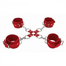 <strong>Красный комплект оков Hand And Legcuffs </strong> <br />
Комплект оков, состоит из пары мягких наручников, изготовленных из кожи.<div class="charTableblock"><div><span>Материал</span>: кожа</div><div><span>Цвет</span>: красный, розовый</div><div><span>Производитель</span>: OUCH by Shots Media BV, Нидерланды</div></div> Красный комплект оков Hand And Legcuffs
Комплект оков, состоит из пары мягких наручников, изготовленных из кожи.