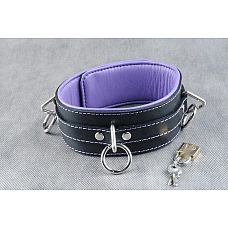 <strong>Средний подвёрнутый ошейник с фиолетовым подкладом</strong> <br />
Подвернутый: застежка - ремешок с эллипсами-отверстиями и запирающейся пряжкой «бабочкой», с замочком для фиксации.<div class="charTableblock"><div><span>Материал</span>: кожа</div><div><span>Цвет</span>: черный</div><div><span>Производитель</span>: Beastly, Россия</div></div> Средний подвёрнутый ошейник с фиолетовым подкладом
Подвернутый: застежка - ремешок с эллипсами-отверстиями и запирающейся пряжкой «бабочкой», с замочком для фиксации.