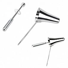 <strong>Металлический анаскоп с обтюратором</strong> <br />
Металлический анаскоп для имитации осмотра у врача.<div class="charTableblock"> </div> Металлический анаскоп с обтюратором 
Металлический анаскоп для имитации осмотра у врача.