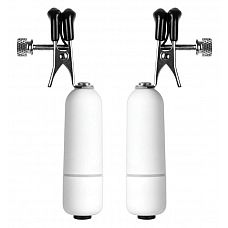 <strong>Белые клипсы на соски с вибрацией </strong> <br />
Металлические зажимы для сосков с резиновым покрытием и вибрацией.<div class="charTableblock"><div><span>Производитель</span>: Shots Media BV, Нидерланды</div></div> Белые клипсы на соски с вибрацией
Металлические зажимы для сосков с резиновым покрытием и вибрацией.