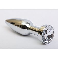 <strong>Удлинённая серебристая пробка с прозрачным кристаллом - 11,2 см.</strong> <br />
Металлическая анальная пробка с ограничительным основанием для безопасного использования и кристаллом.<div class="charTableblock"><div><span>Длина, см</span>: 11.20</div><div><span>Диаметр, см</span>: 2.90</div><div><span>Материал</span>: металл</div><div><span>Длина, см</span>: 9-12</div><div><span>Диаметр, см</span>: 2</div></div> Удлинённая серебристая пробка с прозрачным кристаллом - 11,2 см.
Металлическая анальная пробка с ограничительным основанием для безопасного использования и кристаллом.