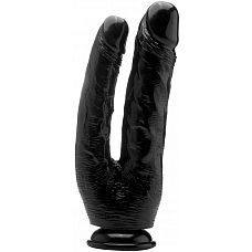 <strong>Чёрный анально-вагинальный фаллоимитатор Realistic Double Cock 10 Inch - 25,5 см.</strong> <br />
Дважды весело, значит, в два раза больше удовольствия с этим RealRock! Этот донг был разработан для введения во влагалище и анус одновременно.<div class="charTableblock"><div><span>Длина, см</span>: 25.50</div><div><span>Материал</span>: TPE / TPR</div><div><span>Цвет</span>: черный</div><div><span>Особенности</span>: двухголовый; на присоске; без мошонки</div><div><span>Длина, см</span>: 25 и более</div><div><span>Производитель</span>: Shots Media BV, Нидерланды</div></div> Чёрный анально-вагинальный фаллоимитатор Realistic Double Cock 10 Inch - 25,5 см. 
Дважды весело, значит, в два раза больше удовольствия с этим RealRock! Этот донг был разработан для введения во влагалище и анус одновременно.