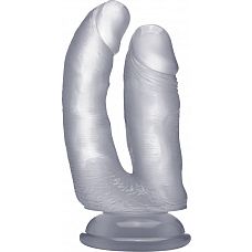 <strong>Прозрачный анально-вагинальный фаллоимитатор Realistic Double Cock 6,5 Inch - 16,5 см.</strong> <br />
Дважды весело, значит, в два раза больше удовольствия с этим RealRock! Этот донг был разработан для введения во влагалище и анус одновременно.<div class="charTableblock"><div><span>Длина, см</span>: 16.50</div><div><span>Материал</span>: TPE / TPR</div><div><span>Цвет</span>: прозрачный</div><div><span>Особенности</span>: двухголовый; на присоске; без мошонки</div><div><span>Длина, см</span>: 13-16</div><div><span>Производитель</span>: Shots Media BV, Нидерланды</div></div> Прозрачный анально-вагинальный фаллоимитатор Realistic Double Cock 6,5 Inch - 16,5 см. 
Дважды весело, значит, в два раза больше удовольствия с этим RealRock! Этот донг был разработан для введения во влагалище и анус одновременно.