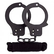 <strong>Чёрные наручники из листового металла в комплекте с веревкой BONDX METAL CUFFS LOVE ROPE SET</strong> <br />
Чёрные наручники из листового металла в комплекте с веревкой BONDX METAL CUFFS LOVE ROPE SET.<div class="charTableblock"><div><span>Материал</span>: металл</div><div><span>Производитель</span>: Dream Toys, Китай</div></div> Чёрные наручники из листового металла в комплекте с веревкой BONDX METAL CUFFS LOVE ROPE SET
Чёрные наручники из листового металла в комплекте с веревкой BONDX METAL CUFFS LOVE ROPE SET.