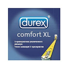 <strong>Презервативы большого Размера DUREX COMFORT XL, 3 шт.</strong> <br />
Презервативы Дюрекс увеличенного Размера из натурального латекса.<div class="charTableblock"><div><span>Производитель</span>: Durex, Великобритания</div></div> Презервативы большого Размера DUREX COMFORT XL, 3 шт.
Презервативы Дюрекс увеличенного Размера из натурального латекса.