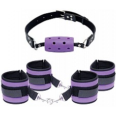 <strong>Набор: наручники, наножники и кляп</strong> <br />
Секс стал скучным? Не хватает «перчика»? Тогда вам жизненно необходим этот набор фиксаций. <br><br>
Своё недовольство сексуальной жизнью вы можете показать партнёру, связав его наручниками и наножниками и устроив ему пытку чувственными ласками. <br><br>
Чтобы не поднять на уши соседей криками и стонами, рекомендуем воспользоваться кляпом.
<div class="charTableblock"><div><span>Материал</span>: текстиль</div><div><span>Цвет</span>: черный; другой</div><div><span>Производитель</span>: PipeDream, США</div></div> Набор: наручники, наножники и кляп
Секс стал скучным? Не хватает «перчика»? Тогда вам жизненно необходим этот набор фиксаций. <br><br>
Своё недовольство сексуальной жизнью вы можете показать партнёру, связав его наручниками и наножниками и устроив ему пытку чувственными ласками. <br><br>
Чтобы не поднять на уши соседей криками и стонами, рекомендуем воспользоваться кляпом.