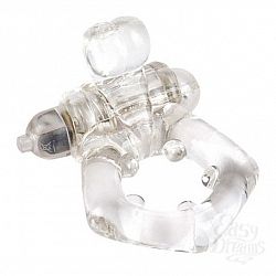  ������� NUBBY CLITORAL PROBE COCK RING - CLEAR (BLISTER CARD)