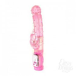 Розовый вибромассажёр с пупырышками, вращением и клиторальной стимуляцией - 22,3 см. Розовый вибромассажёр с пупырышками, вращением и клиторальной стимуляцией - 22,3 см.