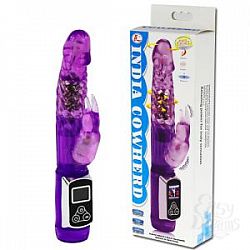 Фиолетовый вибратор India Cowhead с ротацией и клиторальной стимуляцией - 23 см. Фиолетовый вибратор India Cowhead с ротацией и клиторальной стимуляцией - 23 см.