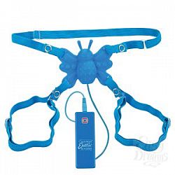 Голубая силиконовая вибробабочка Posh 10-Function Butterfly Голубая силиконовая вибробабочка Posh 10-Function Butterfly