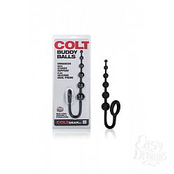Анальная цепочка COLT Buddy Balls с эрекционным кольцом черная Анальная цепочка COLT Buddy Balls с эрекционным кольцом черная