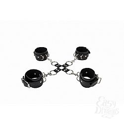     Leather Hand And Legcuffs Black SH-OU050BLK