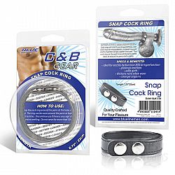  Кольцо на пенис из искусственной кожи на клепках SNAP COCK RING