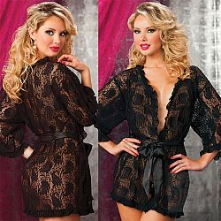 Кружевной халат-кимоно с орнаментом Кружевной халат-кимоно с орнаментом