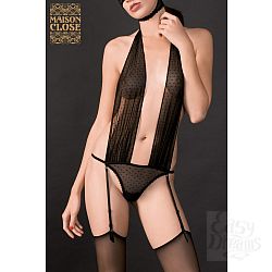 Чёрное полупрозрачное боди RUE DES DEMOISELLES Чёрное полупрозрачное боди RUE DES DEMOISELLES