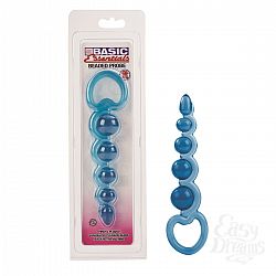 Голубая упругая гибкая анальная цепочка BASIC - 19 см. Голубая упругая гибкая анальная цепочка BASIC - 19 см.