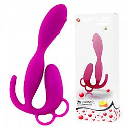 Вибромассажер анально-вагинальный со стимуляцией клитора - 22.5 см. Вибромассажер анально-вагинальный со стимуляцией клитора - 22.5 см.