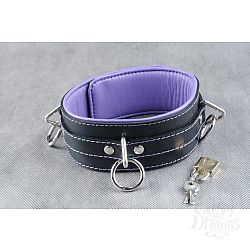 Средний подвёрнутый ошейник с фиолетовым подкладом Средний подвёрнутый ошейник с фиолетовым подкладом