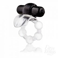 Виброкольцо с язычком и черным виброэлементом Overtime Виброкольцо с язычком и черным виброэлементом Overtime