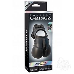 Эрекционное кольцо Rock Hard Ball Banger с фиксацией мошонки черное Эрекционное кольцо Rock Hard Ball Banger с фиксацией мошонки черное