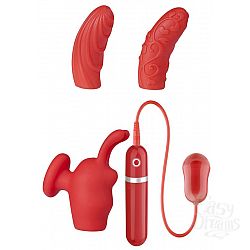 Красная вибропуля с 3 мягкими насадками NEON SWEET PASSION 10FUNC. VIBRATOR KIT Красная вибропуля с 3 мягкими насадками NEON SWEET PASSION 10FUNC. VIBRATOR KIT